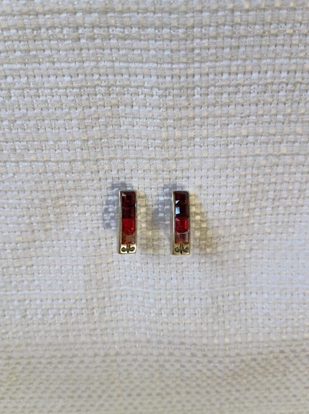 Brighton Red Crystal Bar Earrings - Women Jewelry